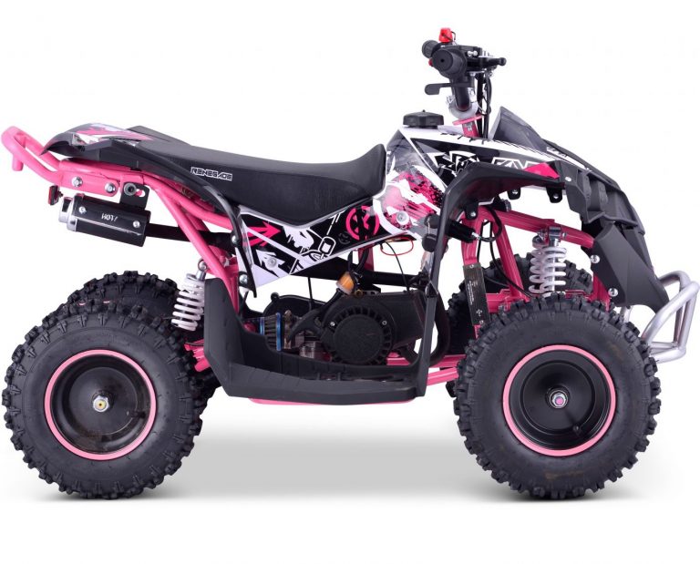 Girls Pink 50cc 2-Stroke Petrol Rev and Go Off Road Quad Bike – Kids ...