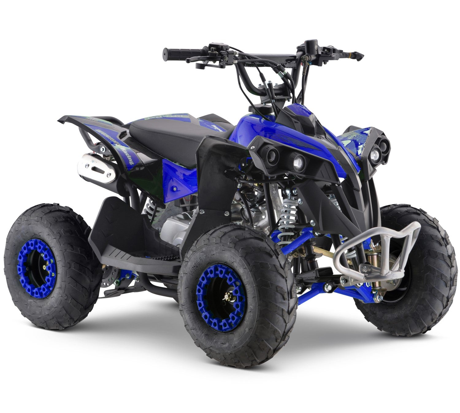 Blue Ages 8-14 110cc Youth 4-Stroke Petrol Powered Quad Bike – Kids ...